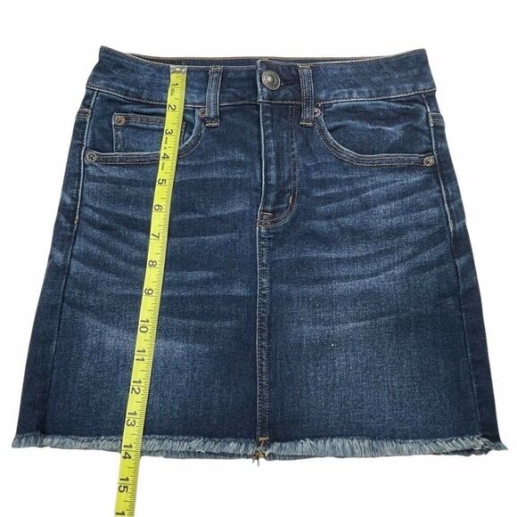 American Eagle Next Level Stretch Hi Rise Mini Skirt Raw Hem NEW - Picture 10 of 11